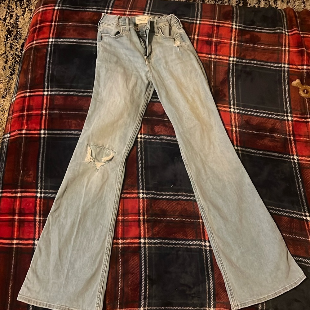 Abercrombie kids high rise flare jeans
